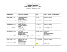 Admissions Recruiting Schedule