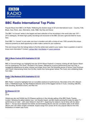 BBC Radio International Top Picks