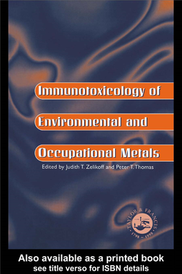 Immunotoxicology of Environmental and Occupational Metals