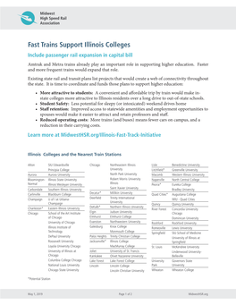 Fast Trains Support Illinois Colleges