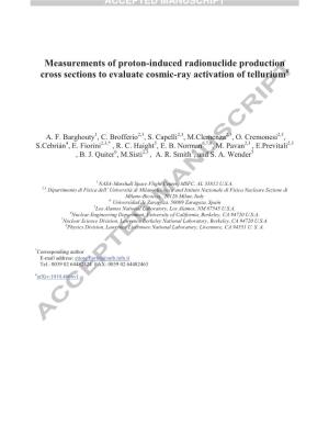 Measurements of Proton-Induced Radionuclide Production Cross Sections to Evaluate Cosmic-Ray Activation of Tellurium