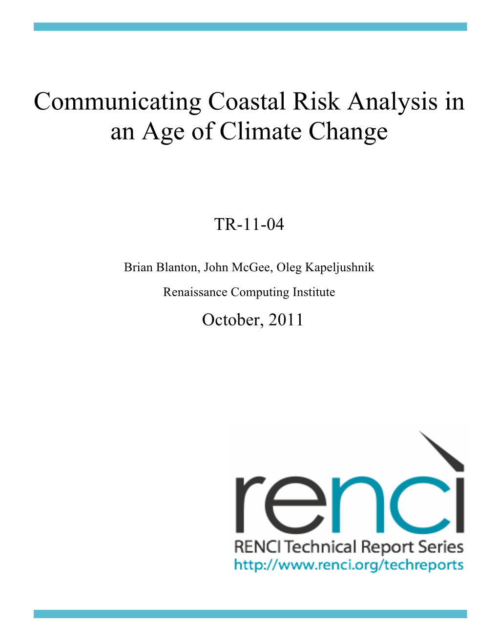 Communicating Coastal Risk Analysis in an Age of Climate Change