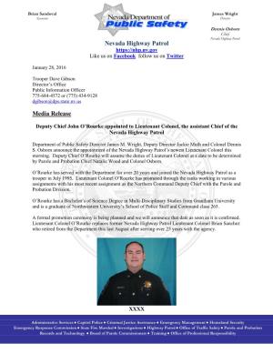 Nevada Highway Patrol Media Release