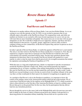 Paul Revere & Penobscot