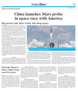 China Launches Mars Probe in Space Race with America