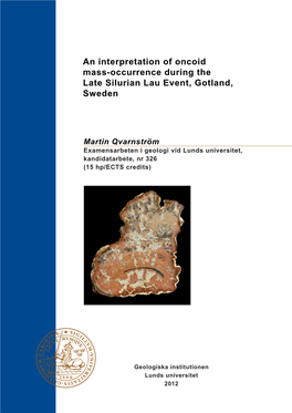 An Interpretation of Oncoid Mass-Occurrence During the Late Silurian Lau Event, Gotland, Sweden