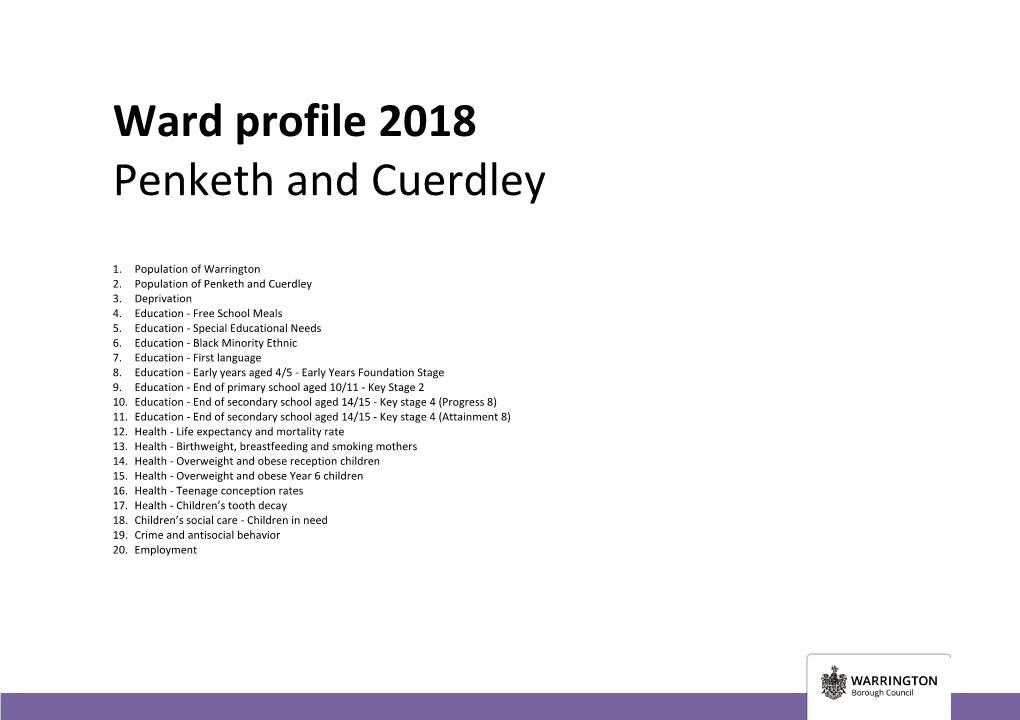 Penketh and Cuerdley Ward Profile 2018