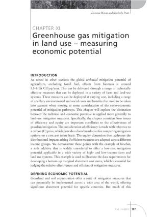 Greenhouse Gas Mitigation in Land Use – Measuring Economic Potential