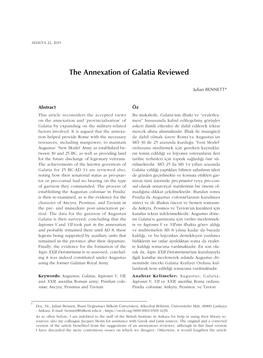 The Annexation of Galatia Reviewed