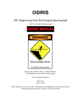OSIRIS Manual, Quicklook2 Package, and Quicklook2 User's Manual