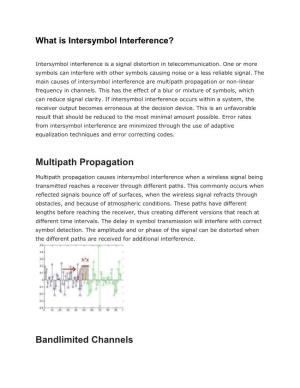 Multipath Propagation Bandlimited Channels