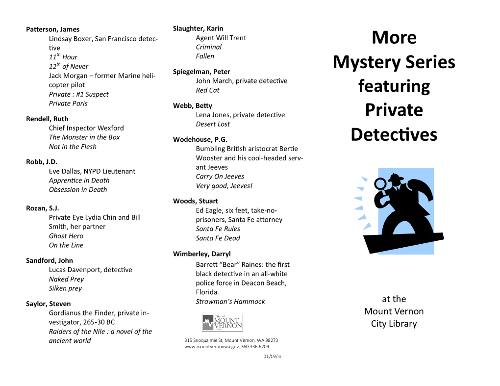 Mystery Series Private Detectives