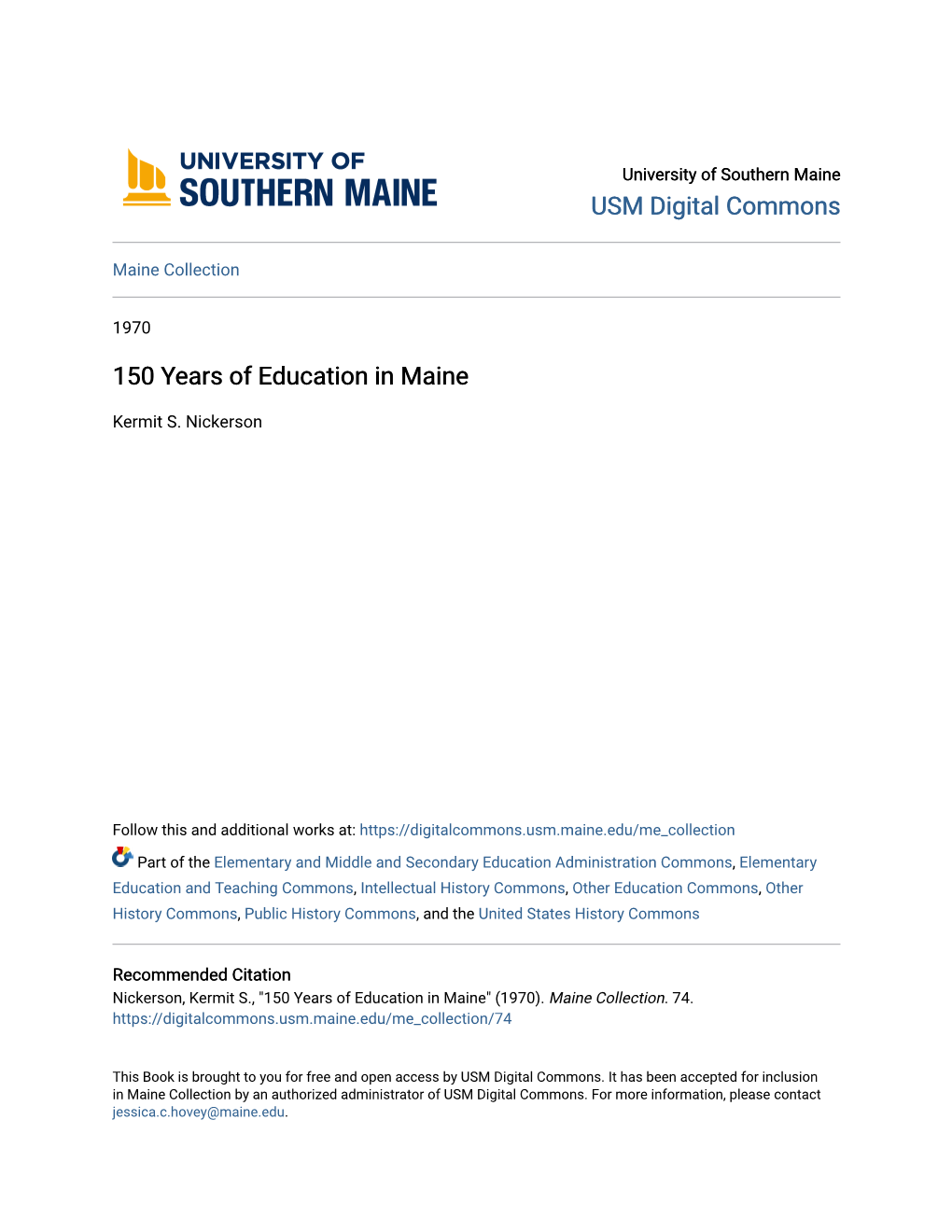 150 Years of Education in Maine