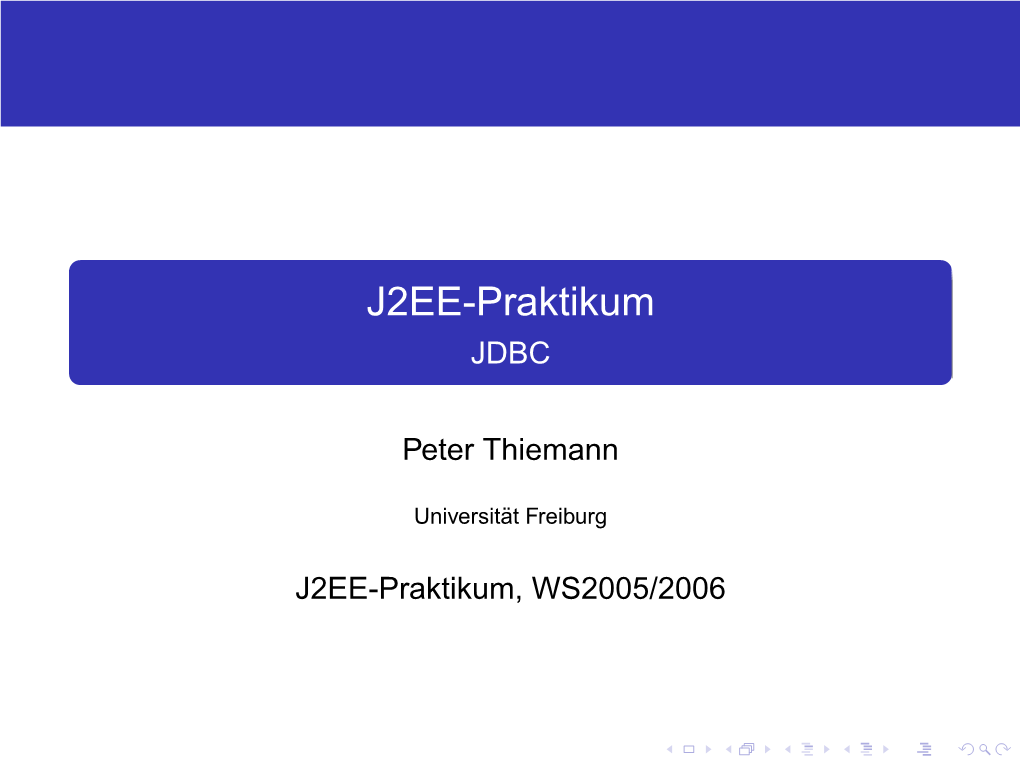 J2EE-Praktikum JDBC