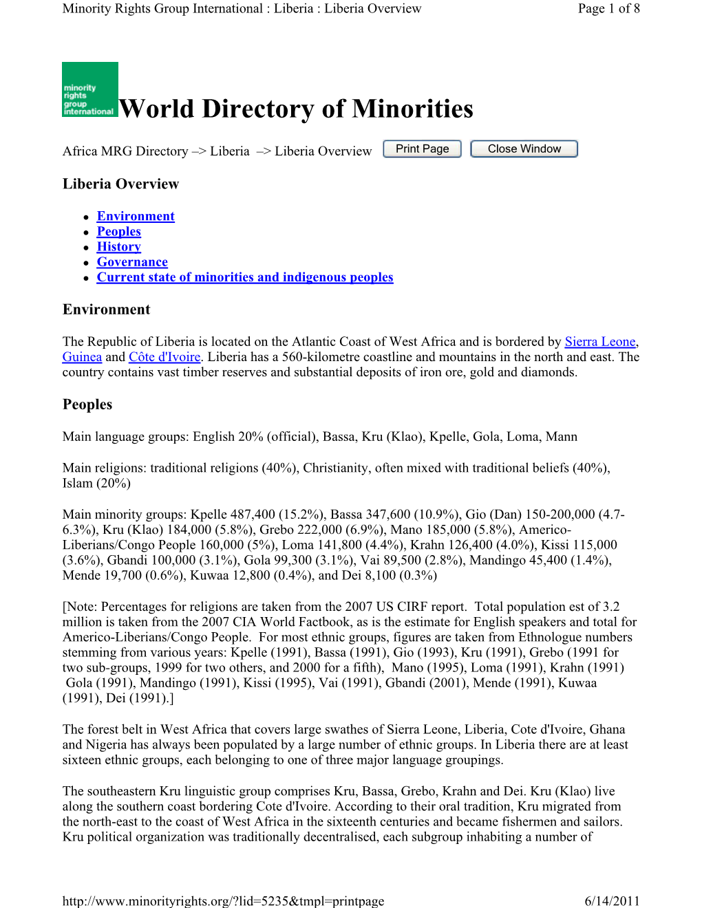 World Directory of Minorities