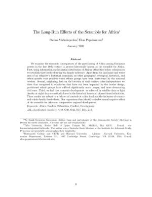 The Long-Run Effects of the Scramble for Africa∗