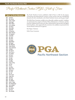 Pacific Northwest Section PGA Hall of Fame