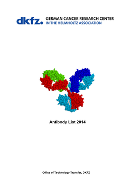 Antibody List 2014