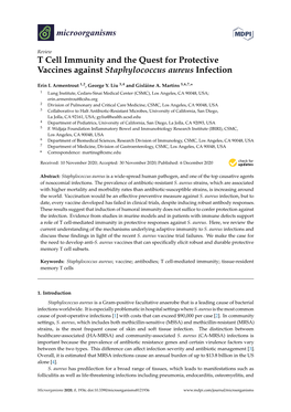 T Cell Immunity and the Quest for Protective Vaccines Against Staphylococcus Aureus Infection