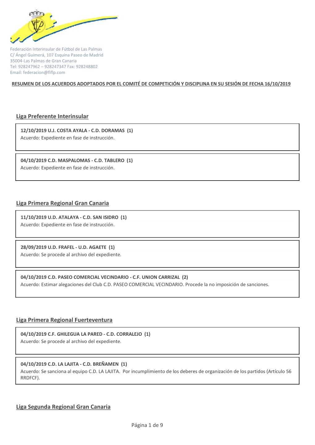 Liga Preferente Interinsular Liga Primera Regional Gran