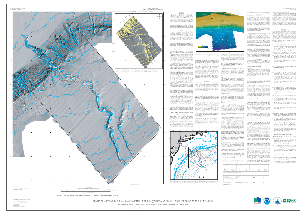 Sea Floor Topography and Backscatter Intensity of New Jersey East-West and Wavelengths of 900-1,500 M