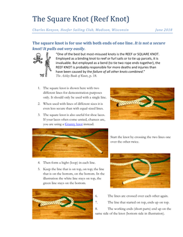 The Square Knot (Reef Knot)
