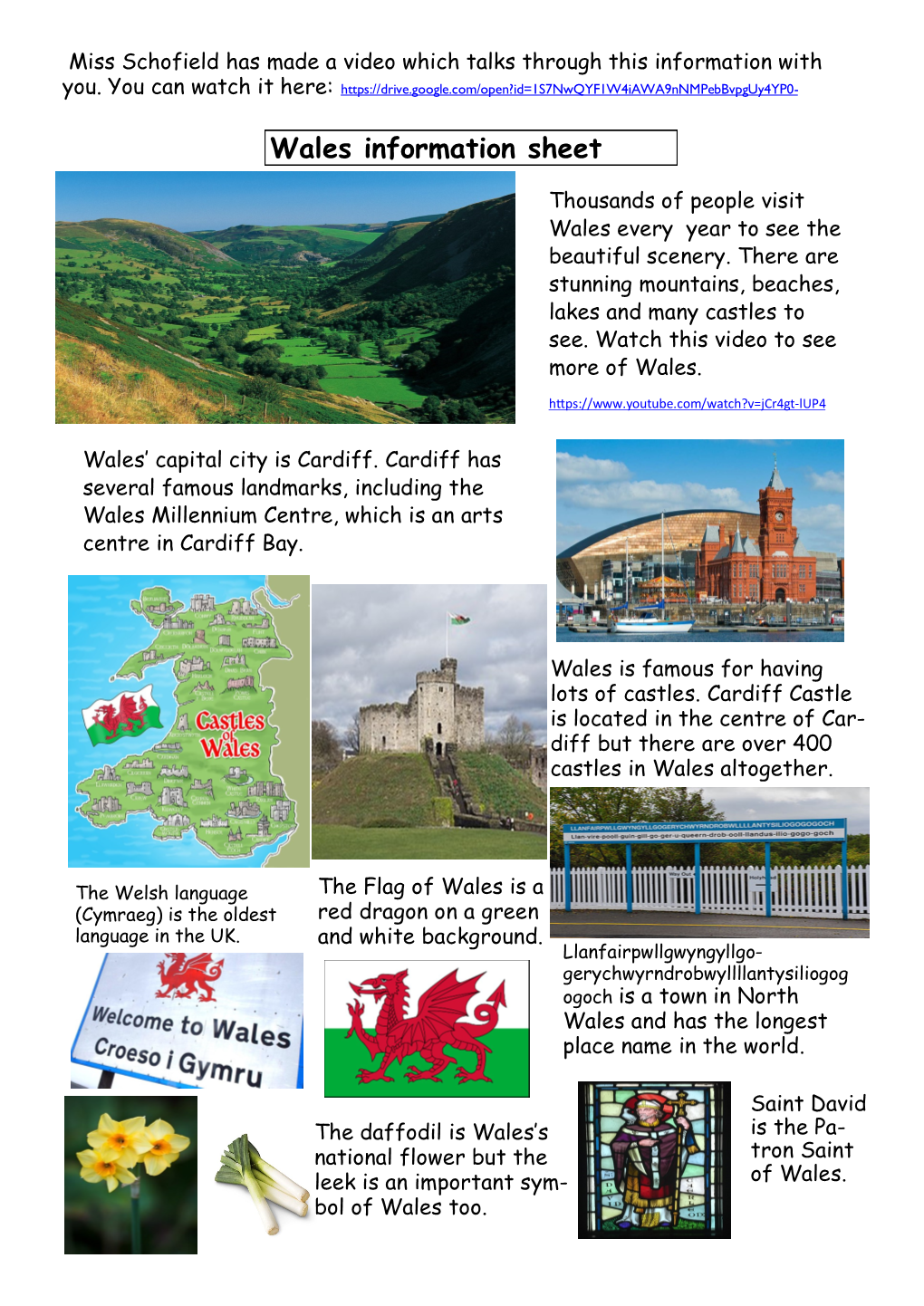 Wales Information Sheet