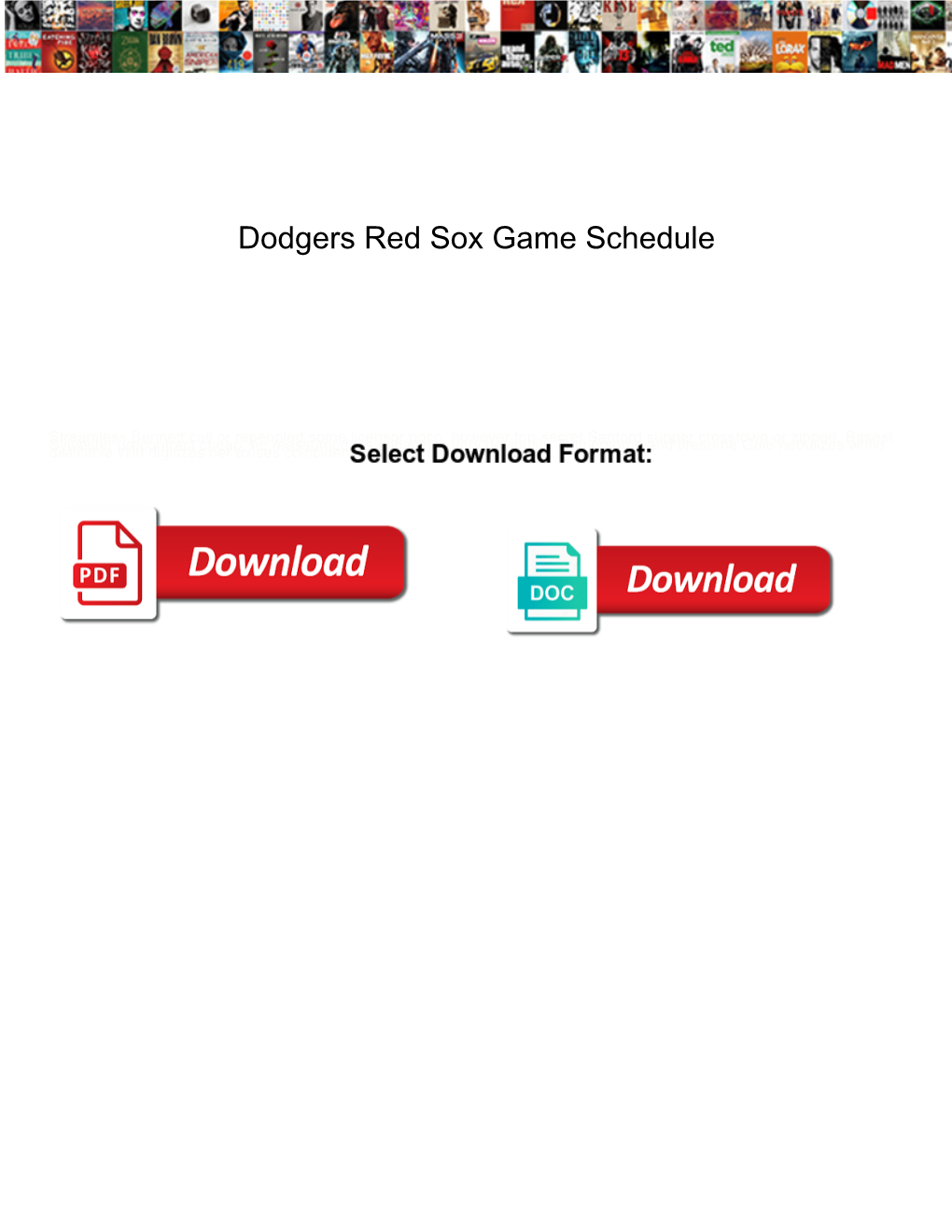 Dodgers Red Sox Game Schedule