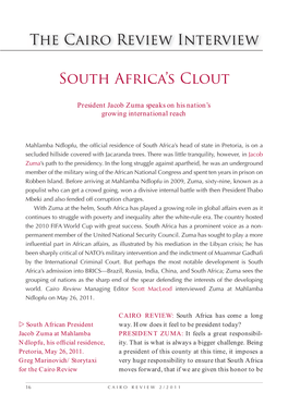 South Africa's Clout the Cairo Review Interview