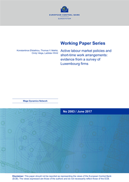 Active Labour Market Policies and Short-Time Work Arrangements