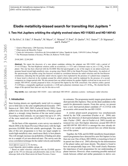 Elodie Metallicity-Biased Search for Transiting Hot Jupiters