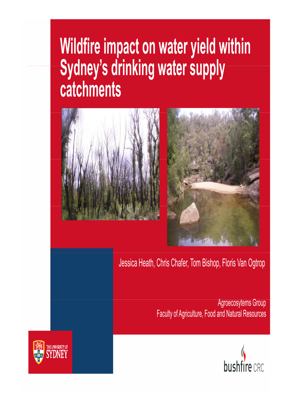 Wildfire Impact on Water Yield Within Sydney's