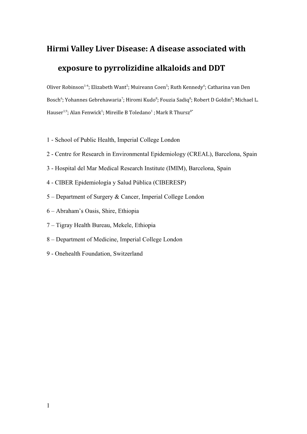 Hirmi Valley Liver Disease: a Disease Associated with Exposure to Pyrrolizidine Alkaloids