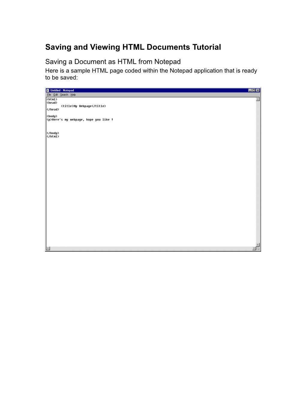Saving and Viewing HTML Documents Tutorial