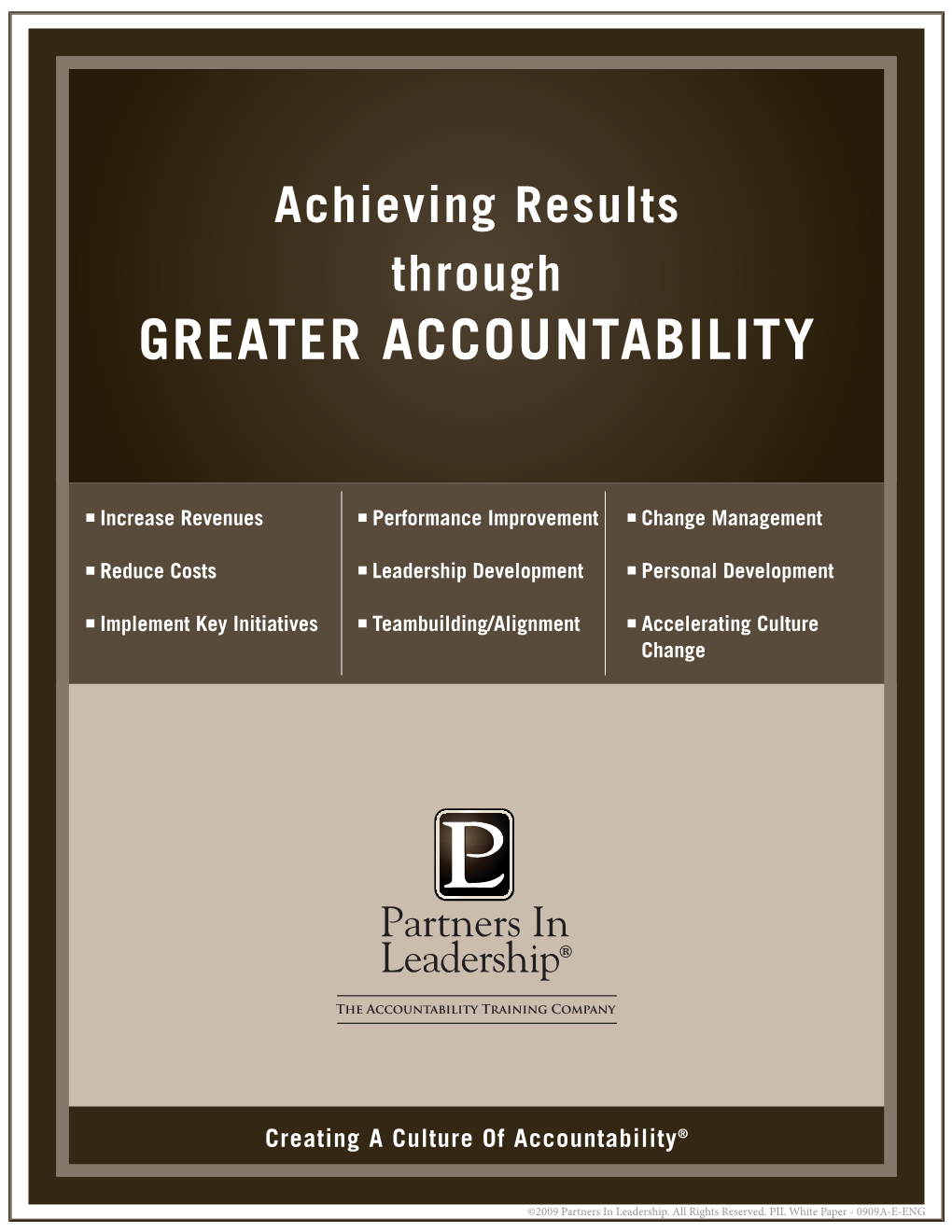 Greater Accountability