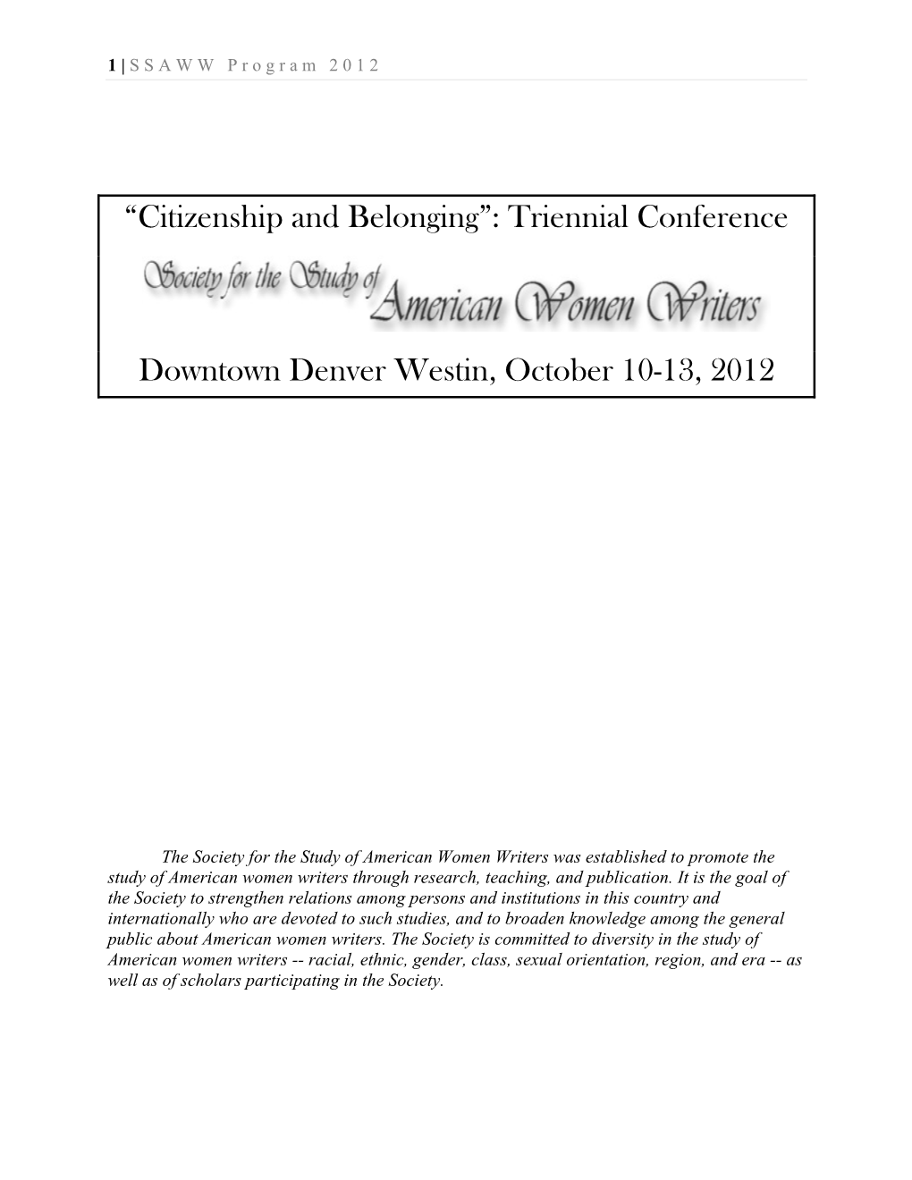 “Citizenship and Belonging”: Triennial Conference Downtown