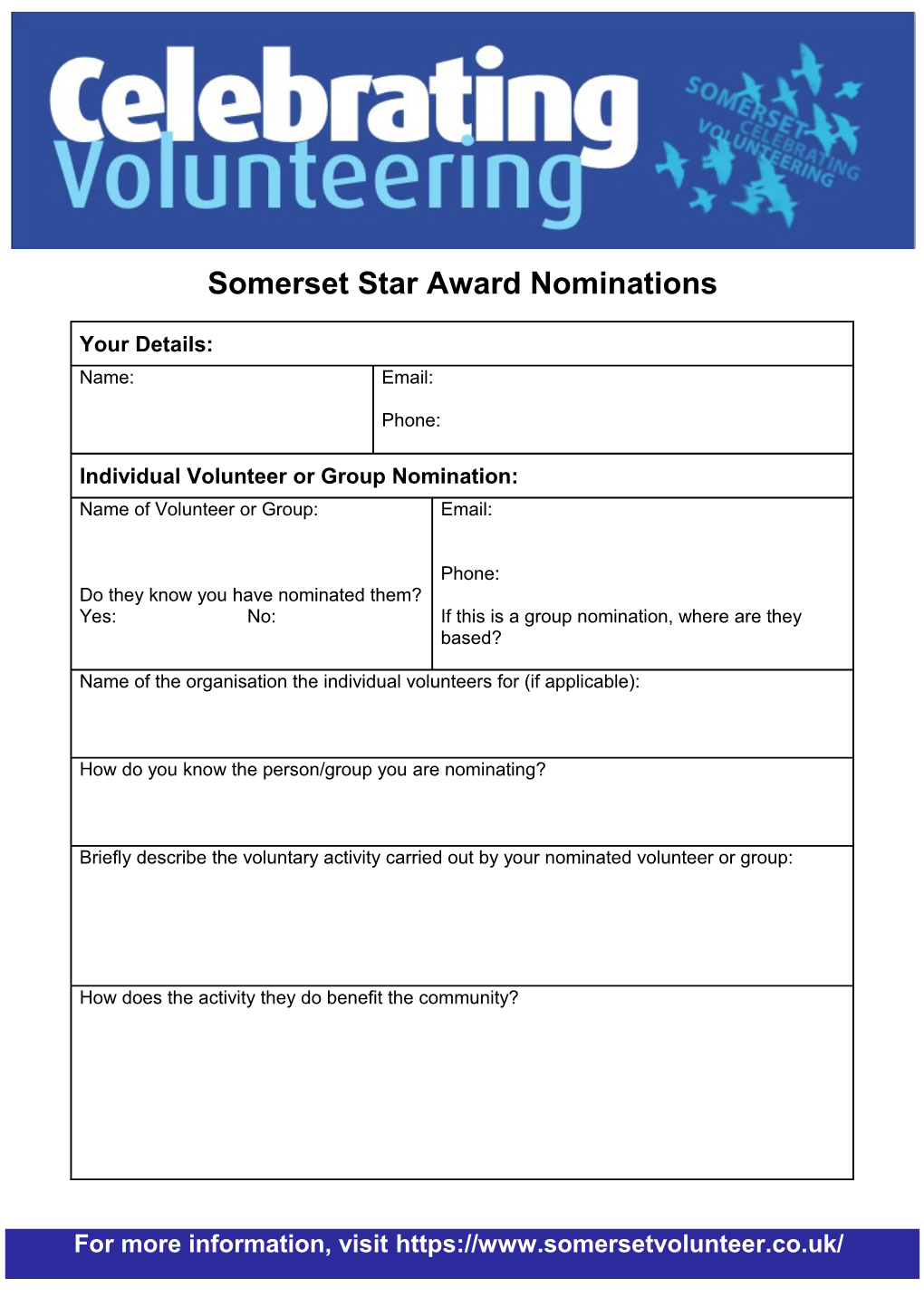 Somerset Star Award Nominations