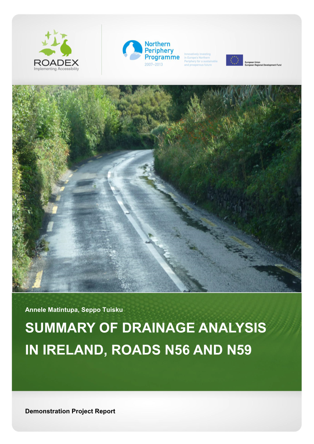 Summary of Drainage Analysis in Ireland, Roads N56 and N59