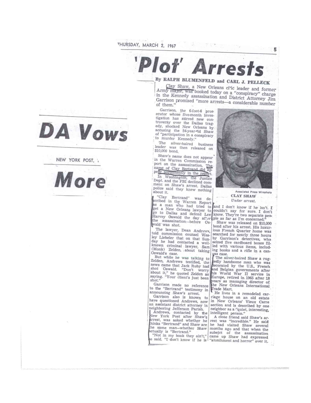 'Plot' Arrests DA Vows More