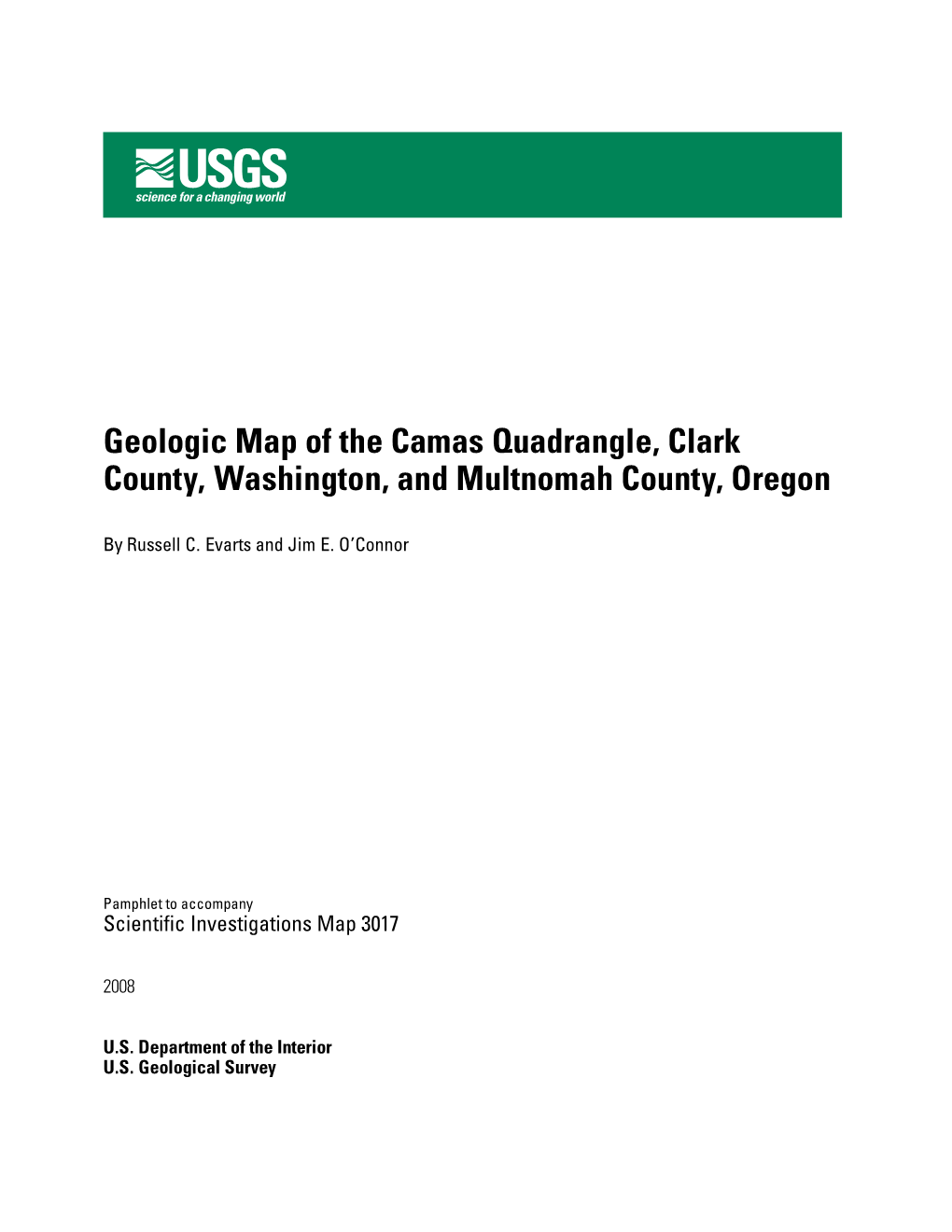 Geologic Map of the Camas Quadrangle, Clark County, Washington, and Multnomah County, Oregon