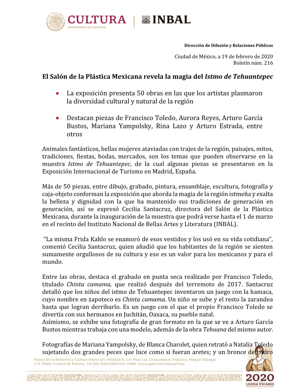 El Salón De La Plástica Mexicana Revela La Magia Del Istmo De Tehuantepec