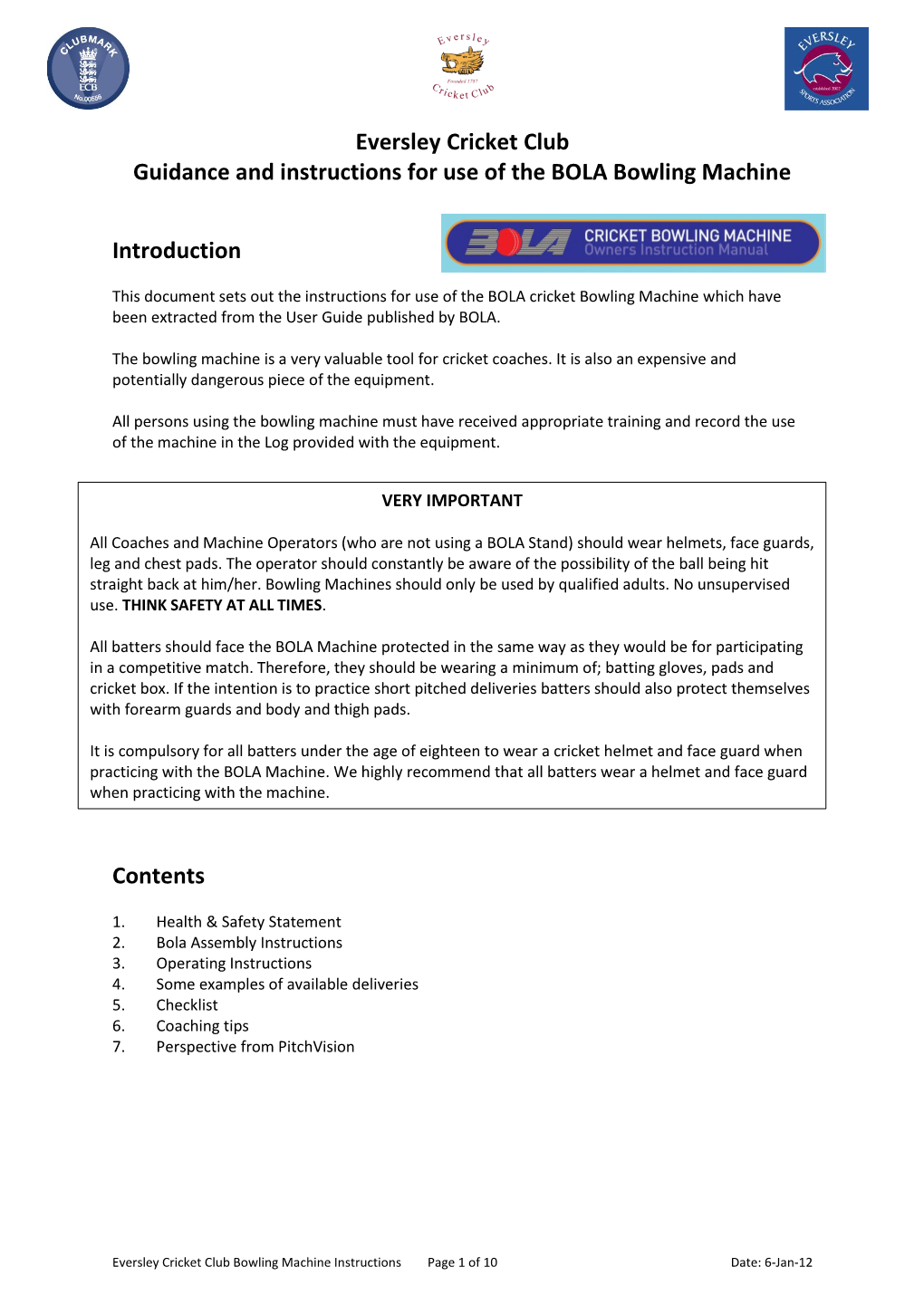 Eversley Cricket Club Bowling Machine Instructions.Pdf