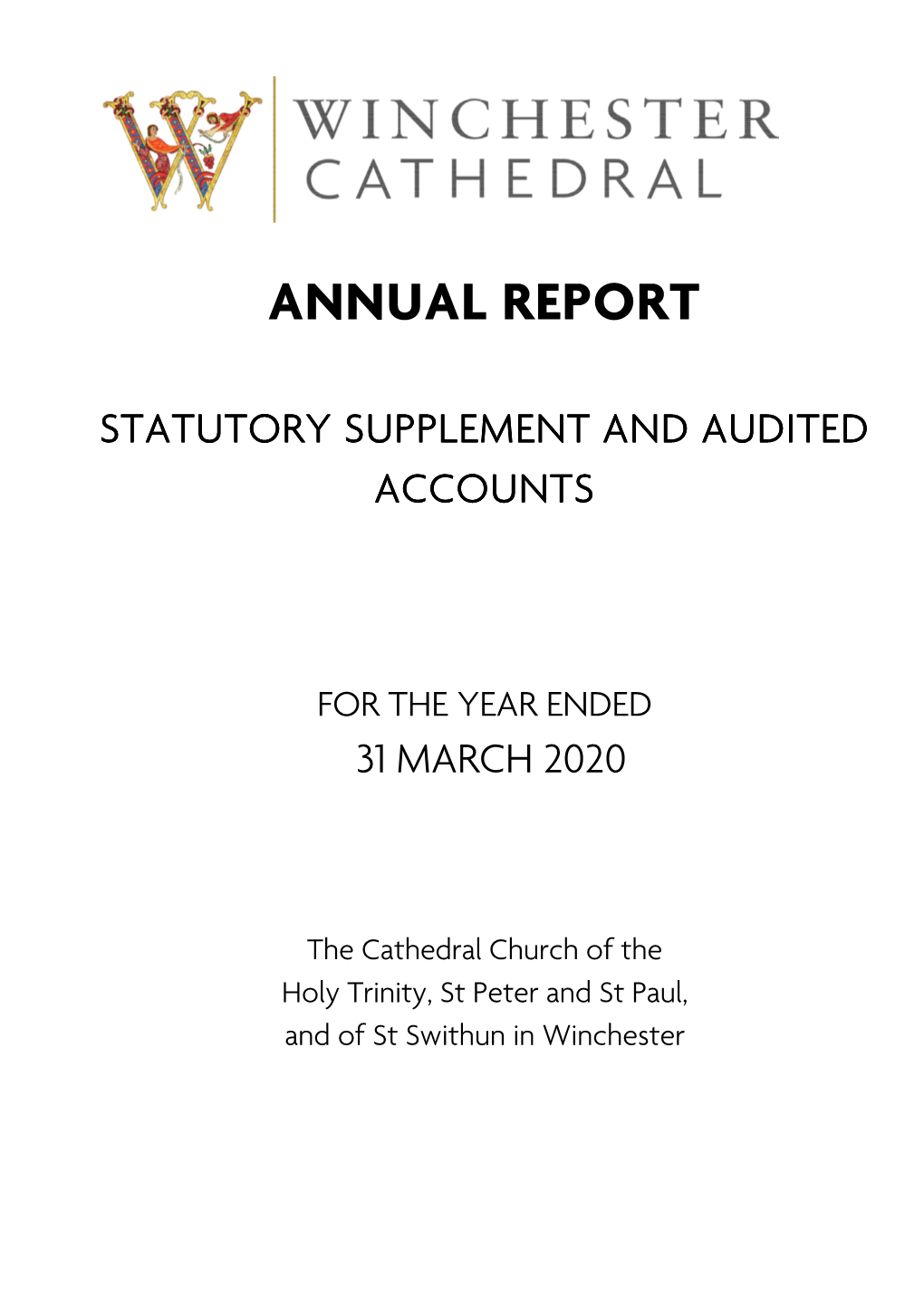 Winchester Cathedral Annual Report and Accounts 2020