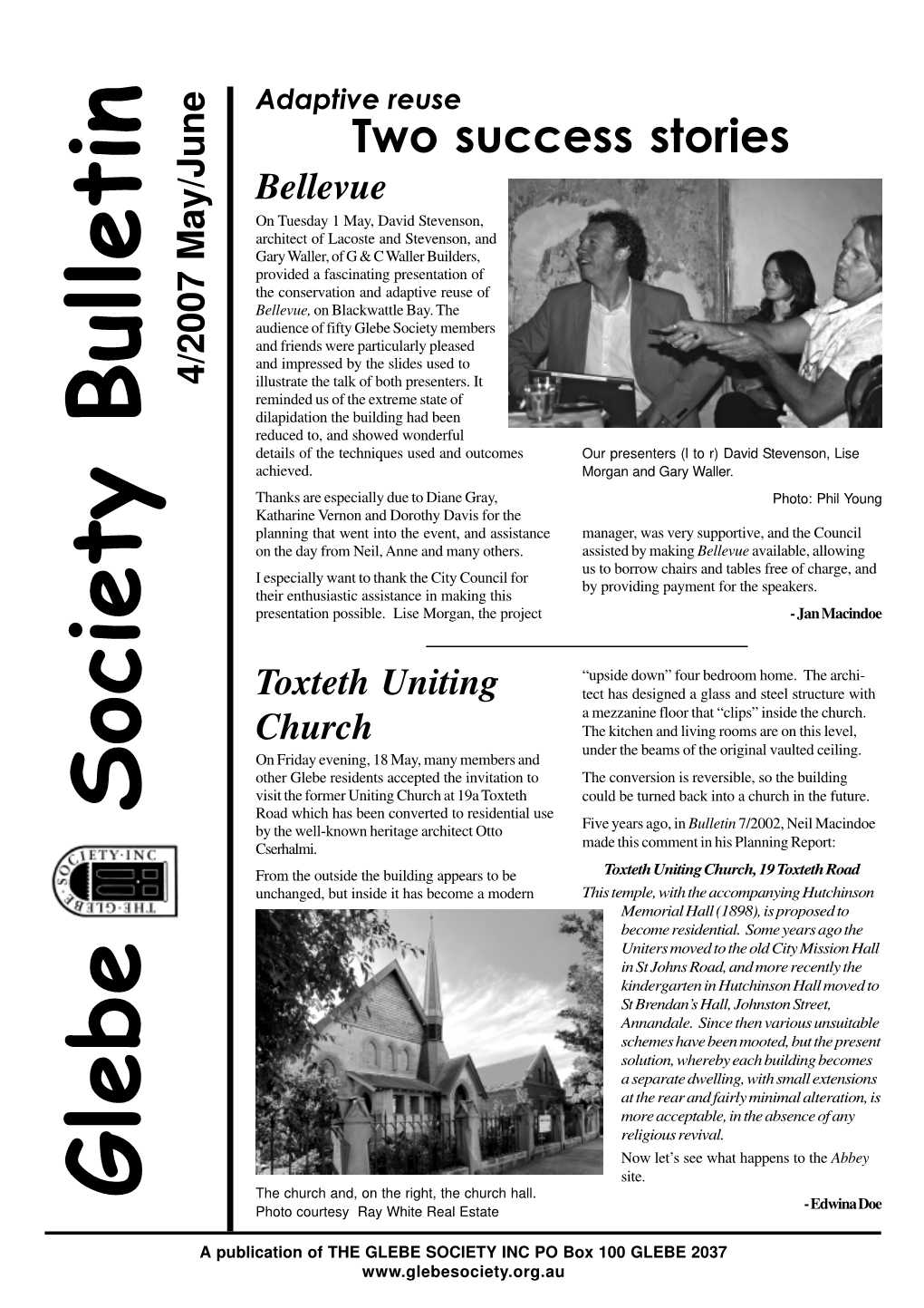 Glebe Society Bulletin 2007 Issue 04