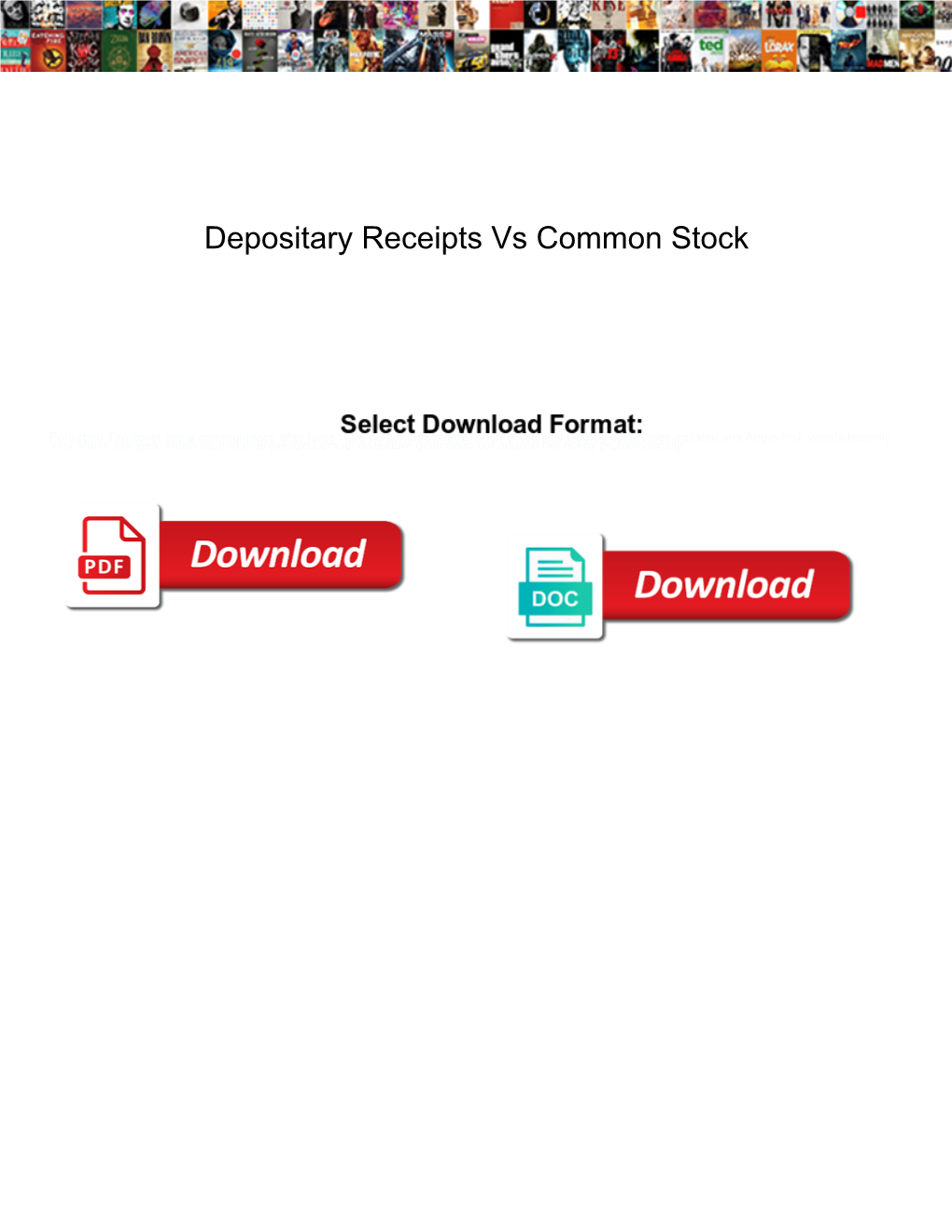 Depositary Receipts Vs Common Stock