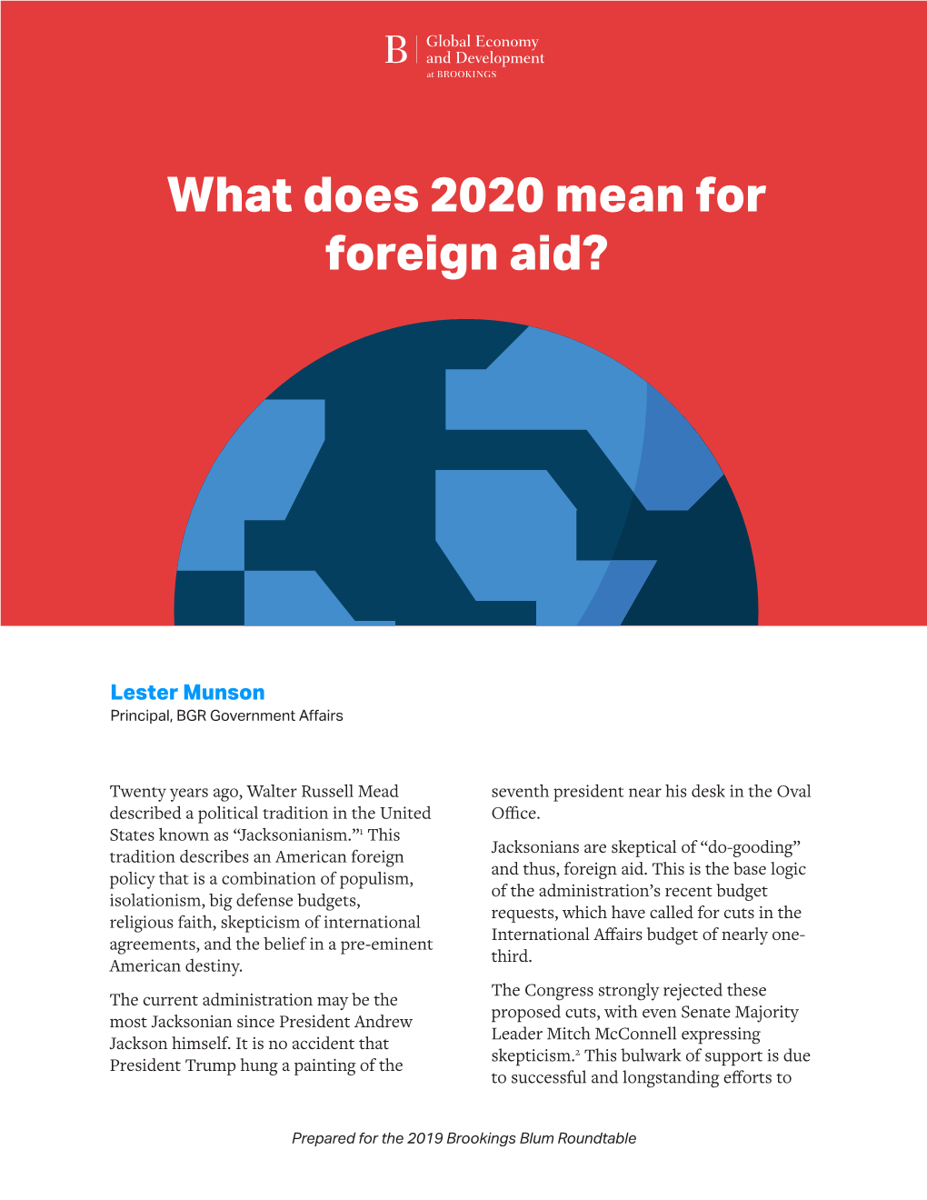 What Does 2020 Mean for Foreign Aid?