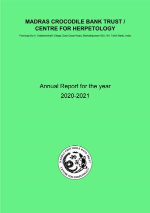 Annual Report for the Year 2020-2021