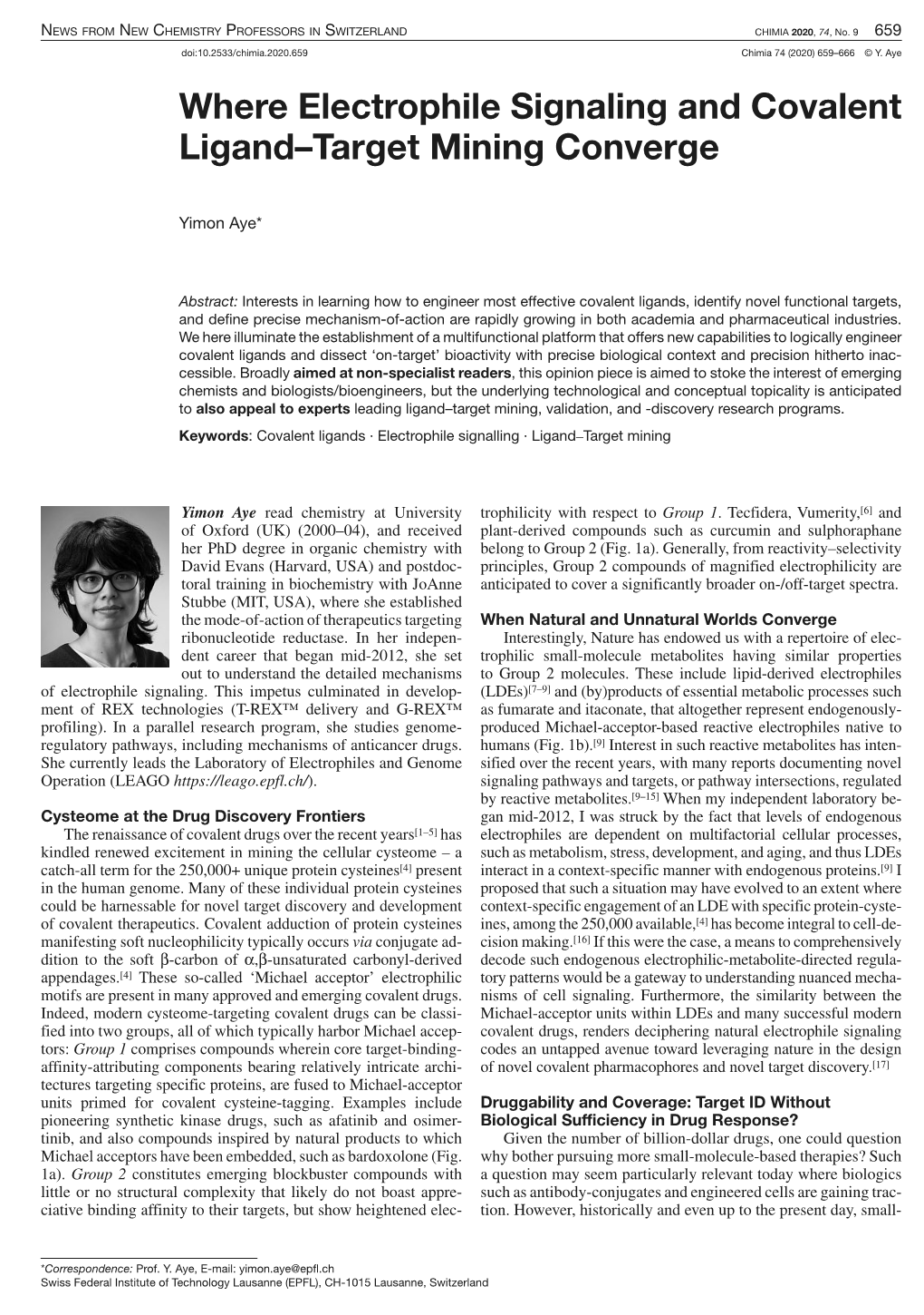 Where Electrophile Signaling and Covalent Ligandâœtarget Mining