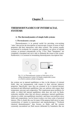 Chapter 3 THERMODYNAMICS of INTERFACIAL SYSTEMS
