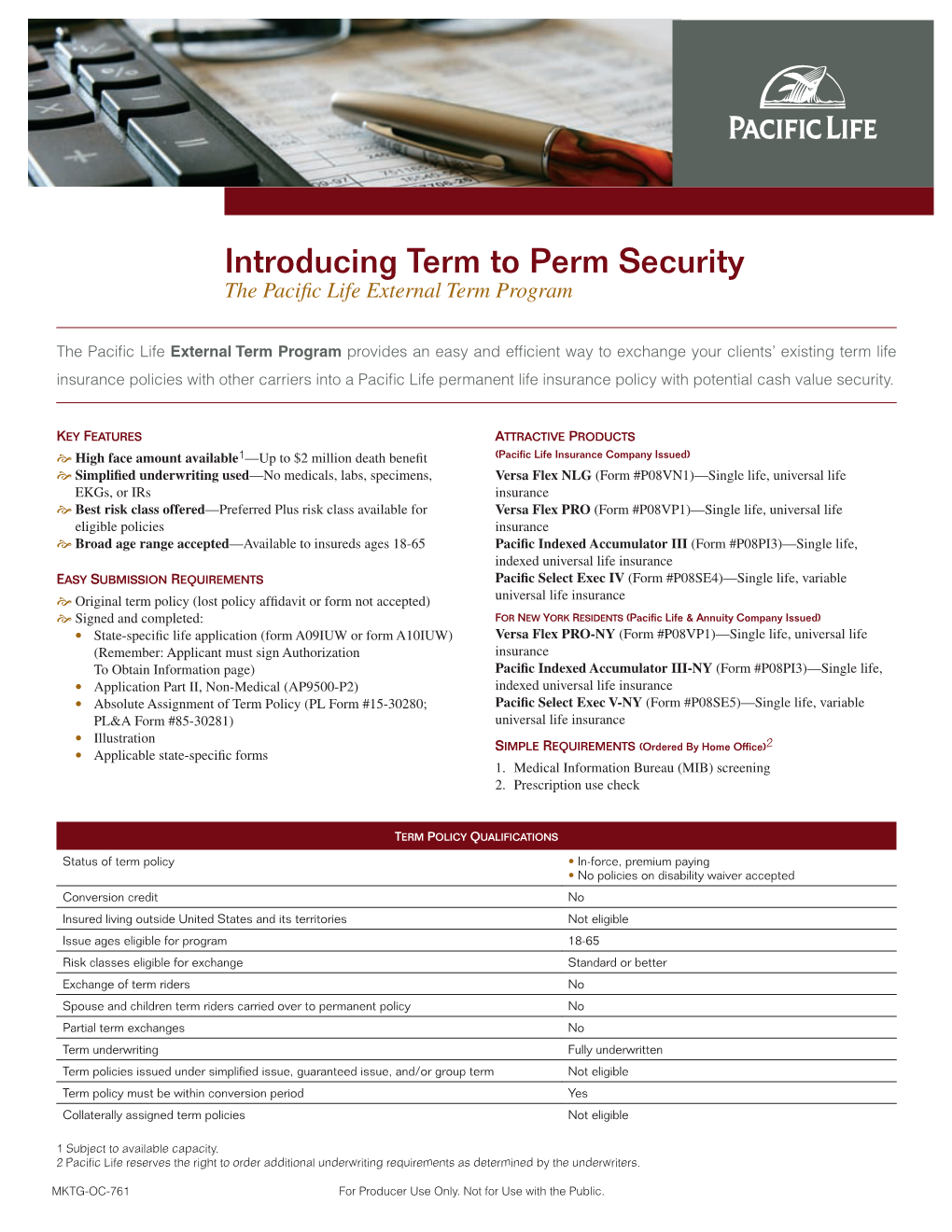 Introducing Term to Perm Security the Pacific Life External Term Program